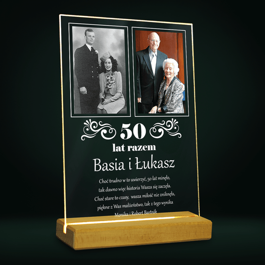 Razem przez lata - Druk na szkle, spersonalizowany prezent - Adamell.pl