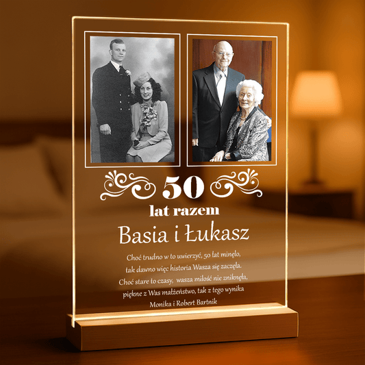 Razem przez lata - Druk na szkle, spersonalizowany prezent - Adamell.pl
