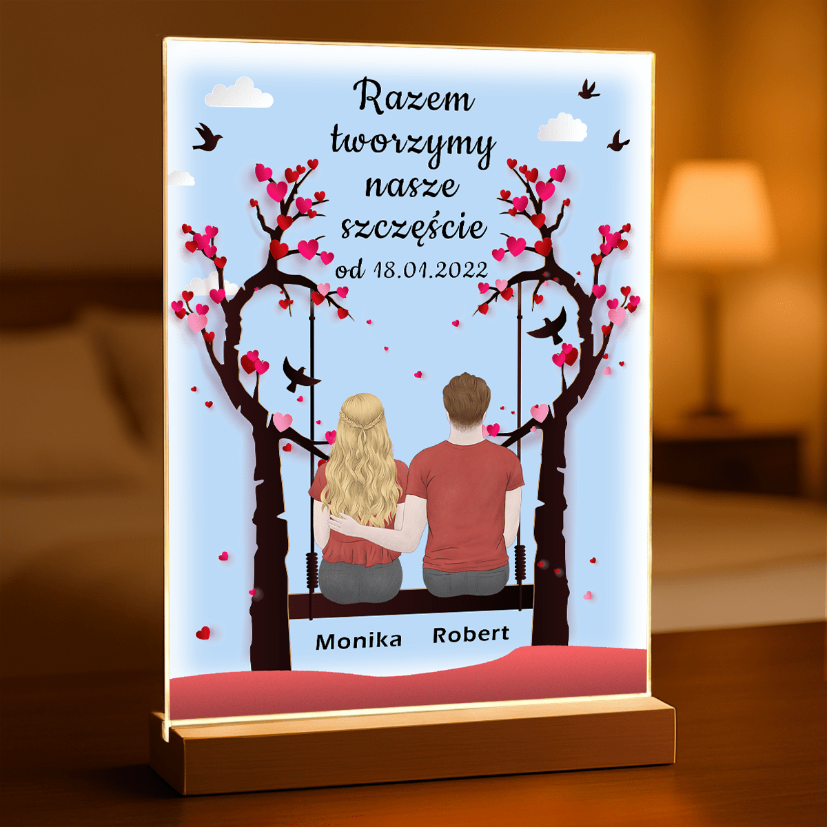 Razem tworzymy nasze szczęście - Druk na szkle, spersonalizowany prezent - Adamell.pl