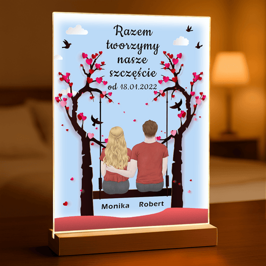 Razem tworzymy nasze szczęście - Druk na szkle, spersonalizowany prezent - Adamell.pl
