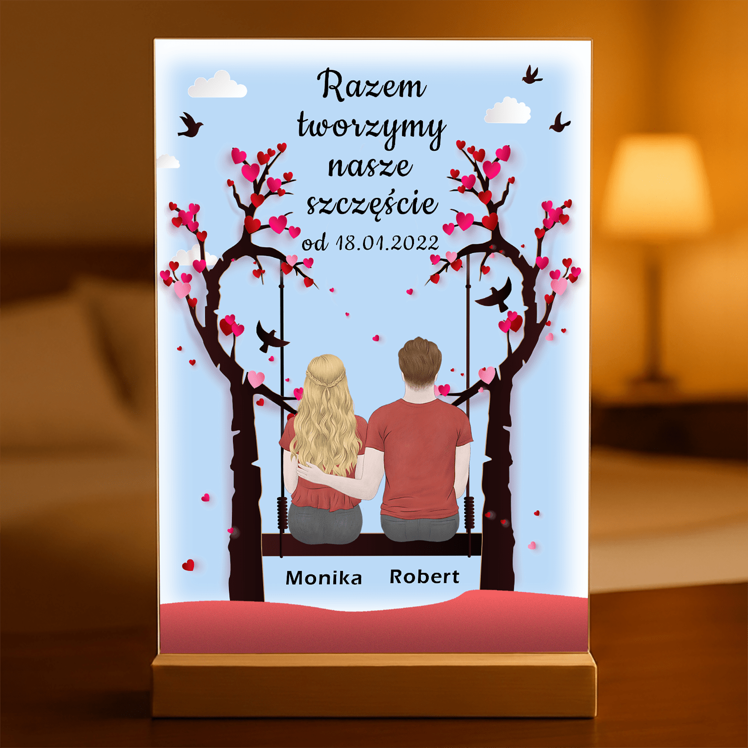 Razem tworzymy nasze szczęście - Druk na szkle, spersonalizowany prezent - Adamell.pl