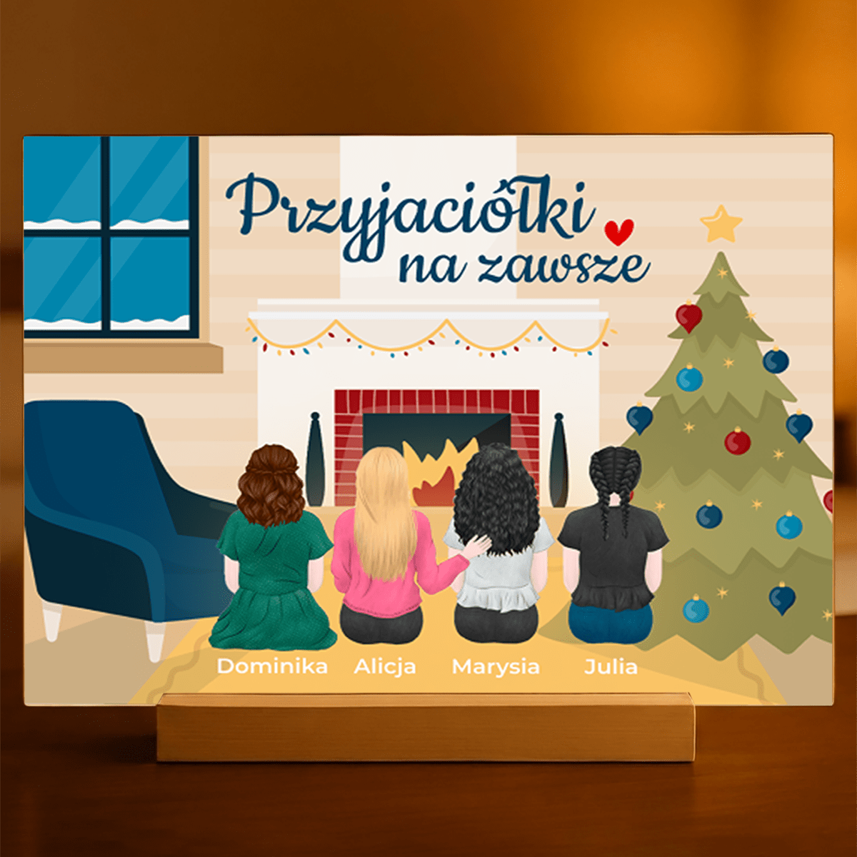 Razem w święta - Druk na szkle, spersonalizowany prezent dla przyjaciółki - Adamell.pl