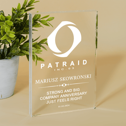 Rocznica firmy - Druk na szkle, spersonalizowany prezent dla mężczyzny - Adamell.pl