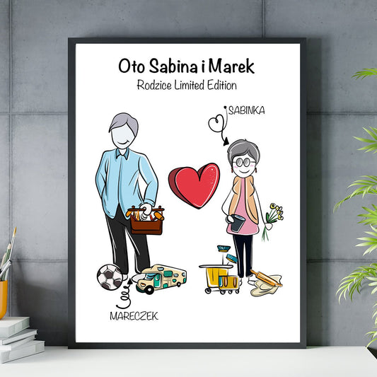 Rodzice edycja limitowana - plakat, spersonalizowany prezent dla rodziców - Adamell.pl