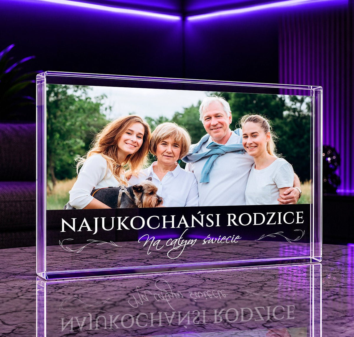 Rodzinne zdjęcie - Druk na szkle, spersonalizowany prezent dla rodziców - Adamell.pl