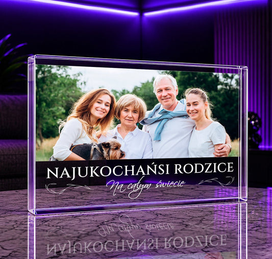 Rodzinne zdjęcie - Druk na szkle, spersonalizowany prezent dla rodziców - Adamell.pl