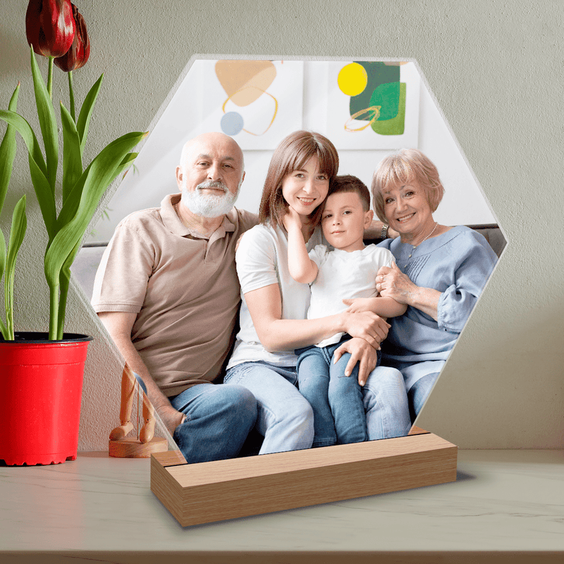 Rodzinne zdjęcie z dziadkami - Druk na szkle, spersonalizowany prezent dla dziadków - Adamell.pl