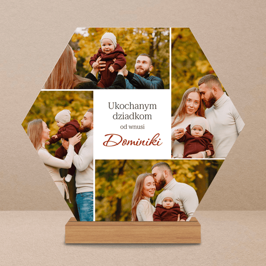 Rodzinny kolaż dla dziadków - Druk na szkle, spersonalizowany prezent dla dziadków - Adamell.pl