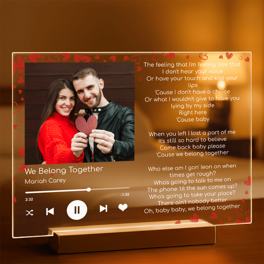 Romantyczna piosenka - Druk na szkle, spersonalizowany prezent dla pary - Adamell.pl