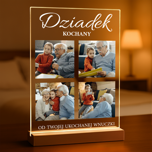 Kochany dziadek - Druk na szkle, spersonalizowany prezent dla dziadka
