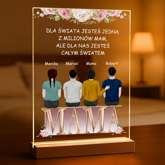 Wyjątkowa mama - Druk na szkle, spersonalizowany prezent dla mamy