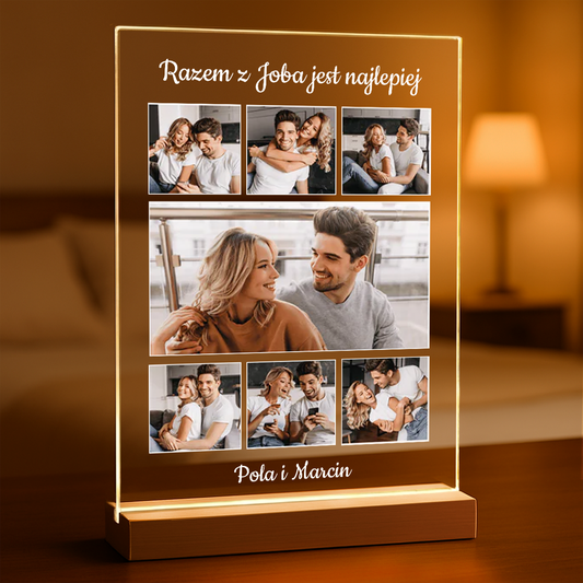 Razem z Tobą - Druk na szkle, spersonalizowany prezent dla pary