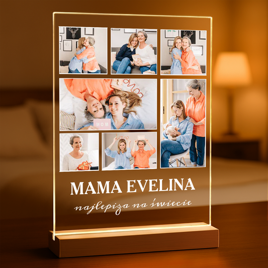 Mama najlepsza na świecie - Druk na szkle, spersonalizowany prezent dla mamy