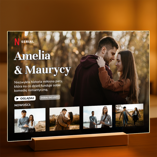 Miłosna historia - Druk na szkle, spersonalizowany prezent dla pary