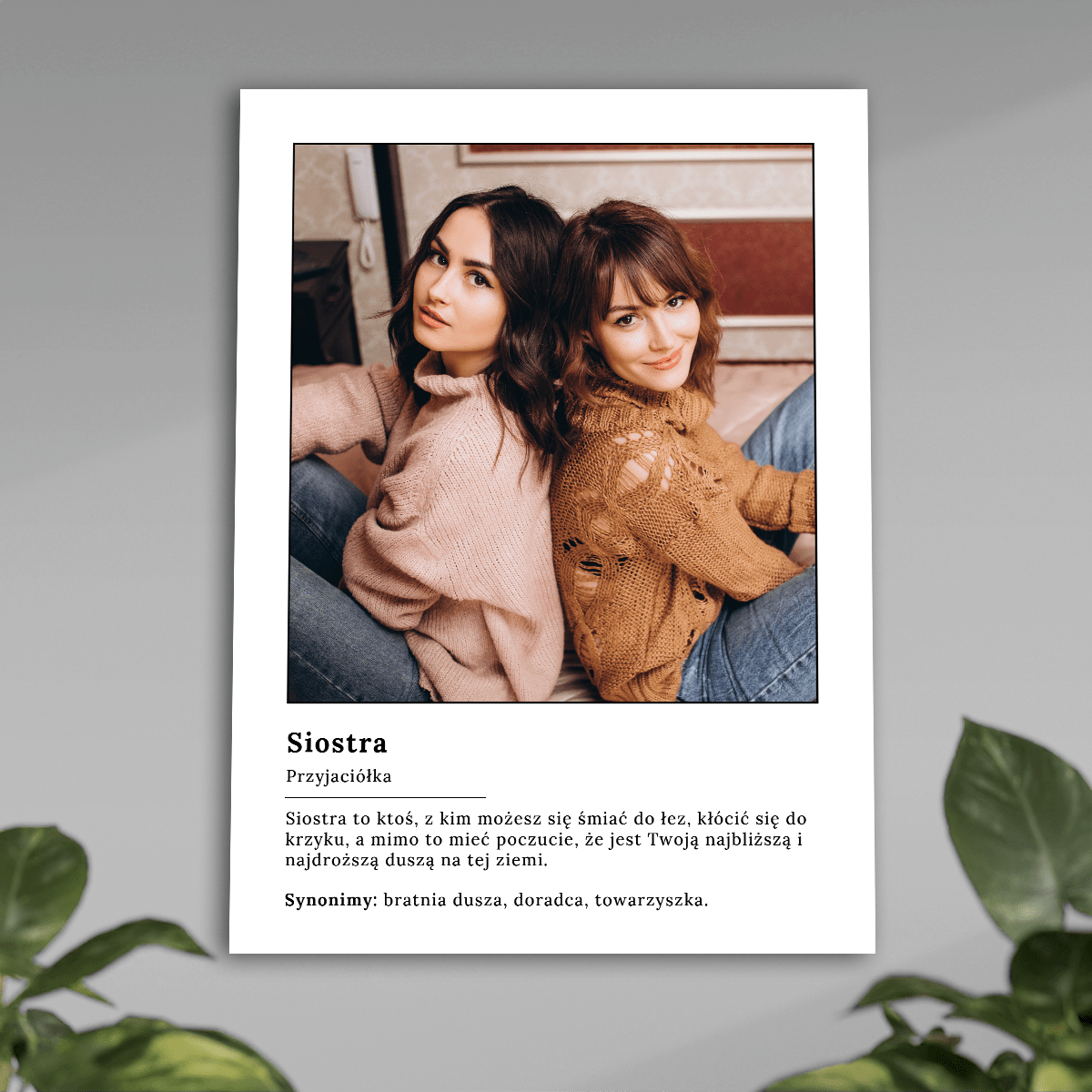 Siostra to najlepsza przyjaciółka - plakat, spersonalizowany prezent dla siostry - Adamell.pl