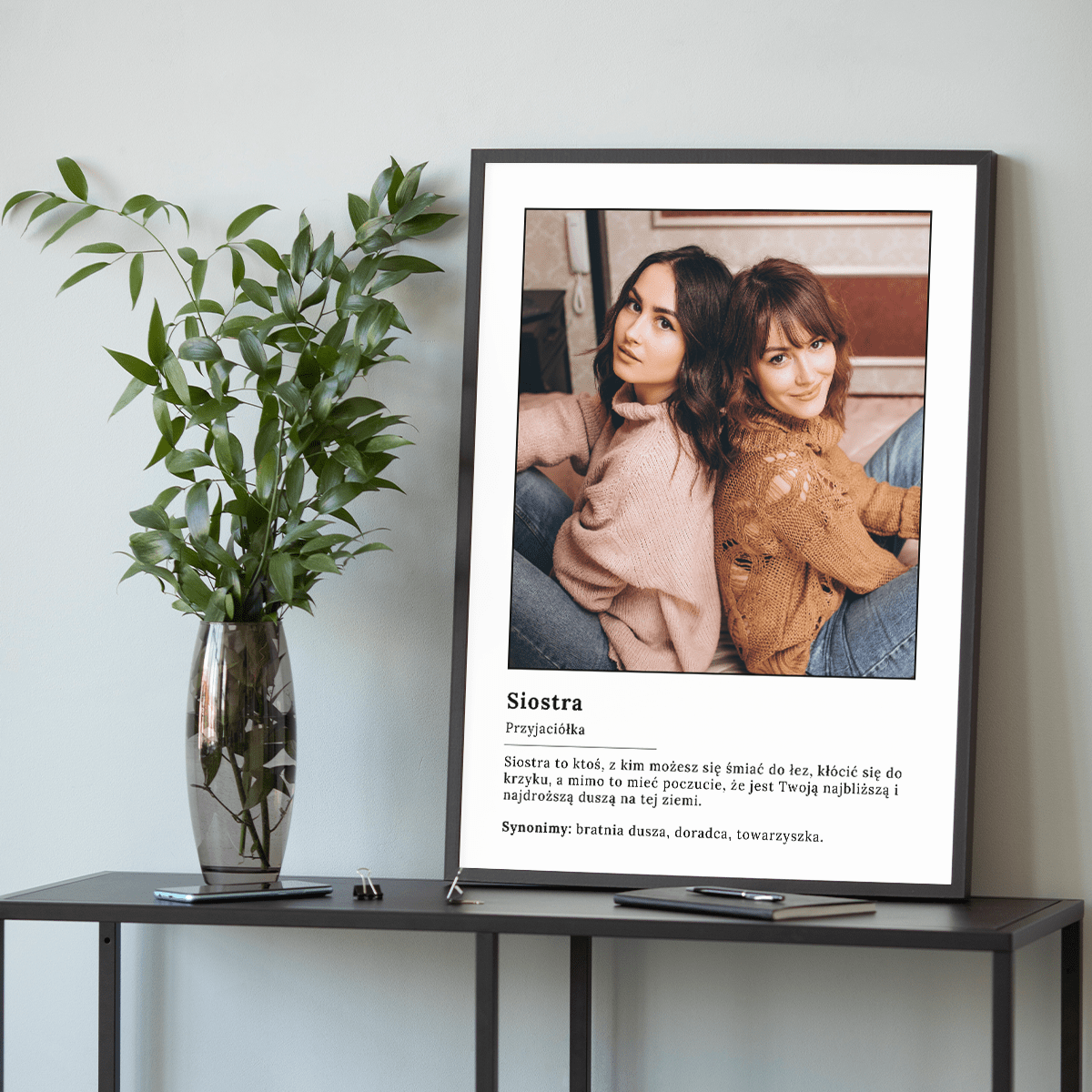 Siostra to najlepsza przyjaciółka - plakat, spersonalizowany prezent dla siostry - Adamell.pl