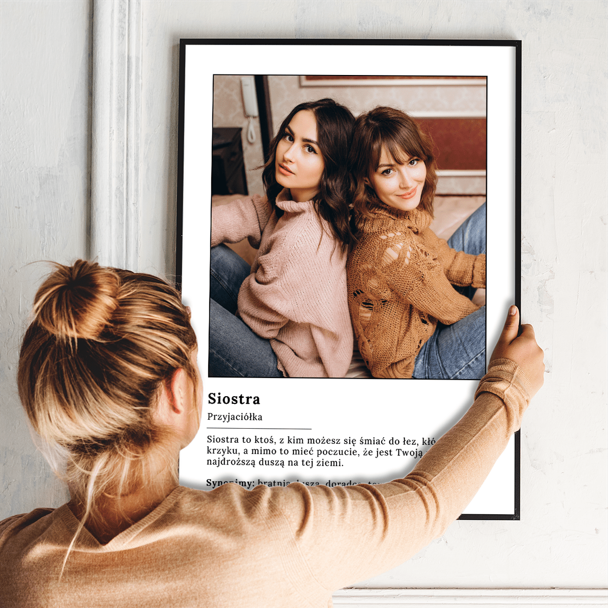 Siostra to najlepsza przyjaciółka - plakat, spersonalizowany prezent dla siostry - Adamell.pl