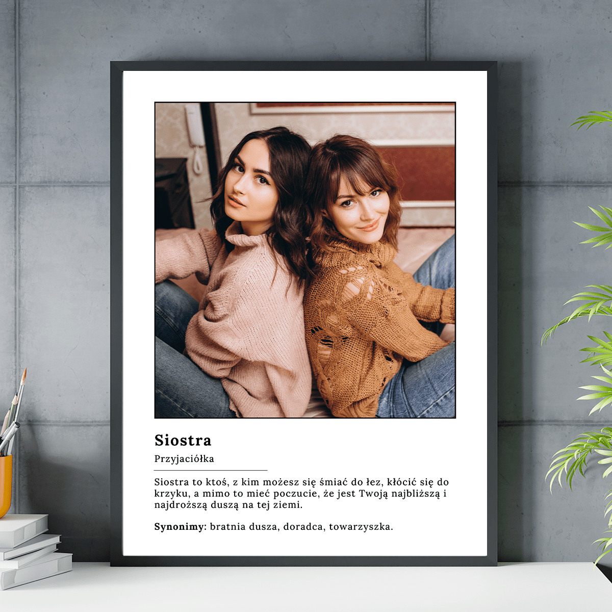 Siostra to najlepsza przyjaciółka - plakat, spersonalizowany prezent dla siostry - Adamell.pl