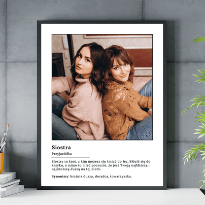 Siostra to najlepsza przyjaciółka - plakat, spersonalizowany prezent dla siostry - Adamell.pl