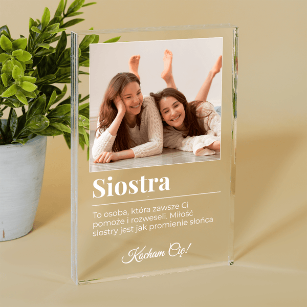 Siostrzana miłość - Druk na szkle, spersonalizowany prezent dla siostry - Adamell.pl