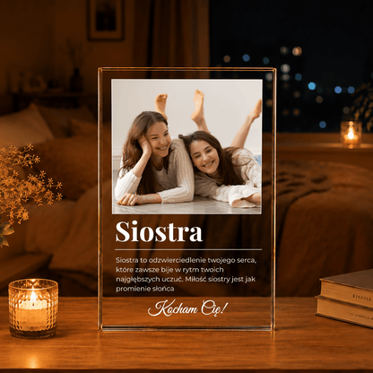 Siostrzana miłość - Druk na szkle, spersonalizowany prezent dla siostry - Adamell.pl