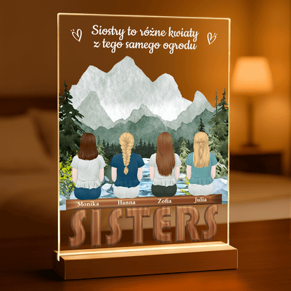 Sisters góry - Druk na szkle, spersonalizowany prezent dla siostry - Adamell.pl