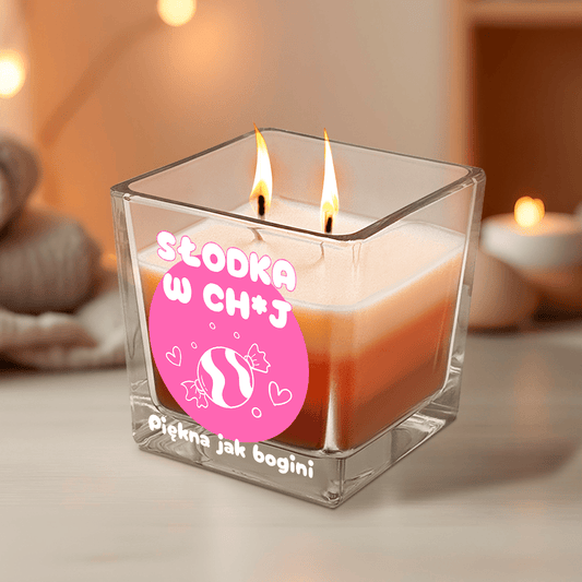 Słodka w ch*j - świeca zapachowa, spersonalizowany prezent dla niej - Adamell.pl
