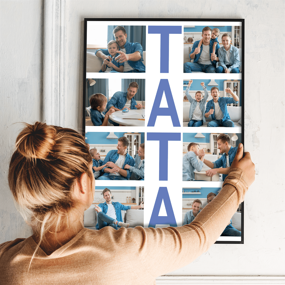 Słowo "TATA" - plakat, spersonalizowany prezent dla taty - Adamell.pl