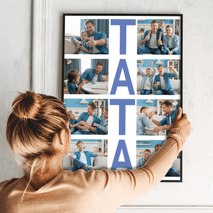 Słowo "TATA" - plakat, spersonalizowany prezent dla taty - Adamell.pl
