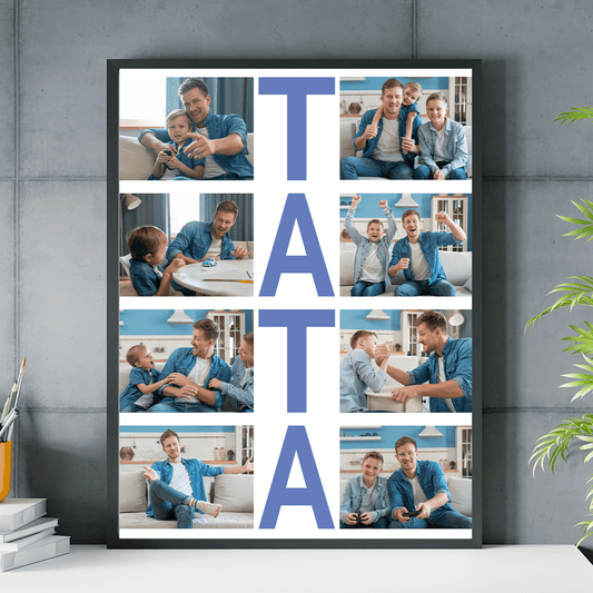 Słowo "TATA" - plakat, spersonalizowany prezent dla taty - Adamell.pl