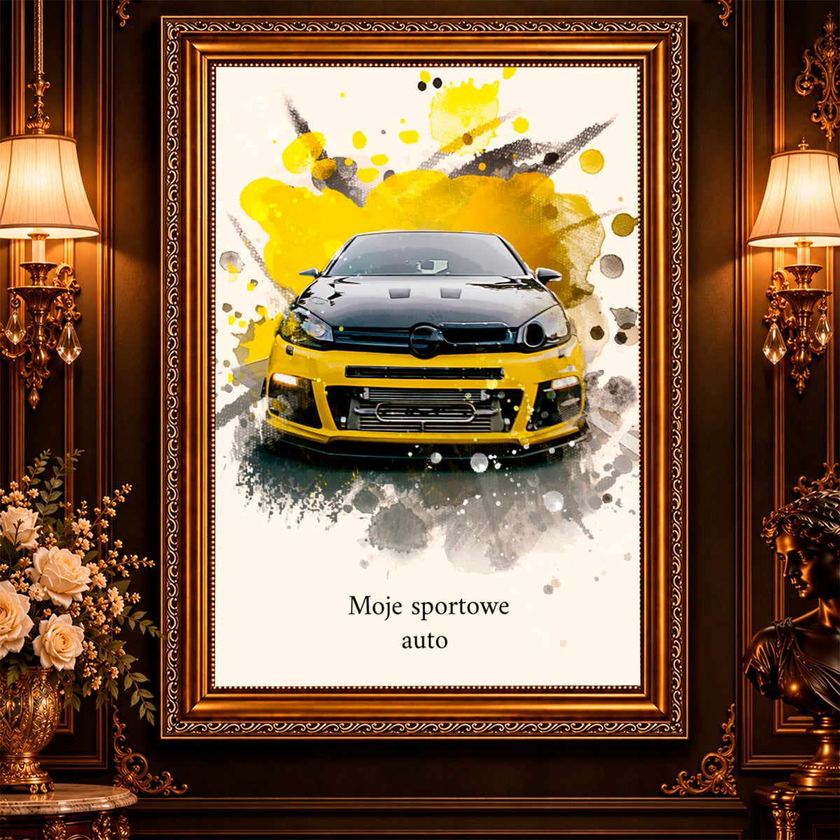 Portret ze zdjęcia na płótnie Sportowe auto — prezent dla kierowcy