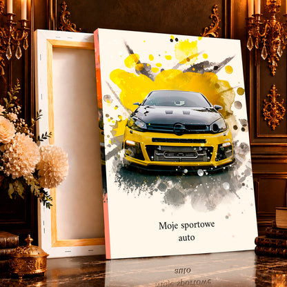 Portret ze zdjęcia na płótnie Sportowe auto — prezent dla kierowcy
