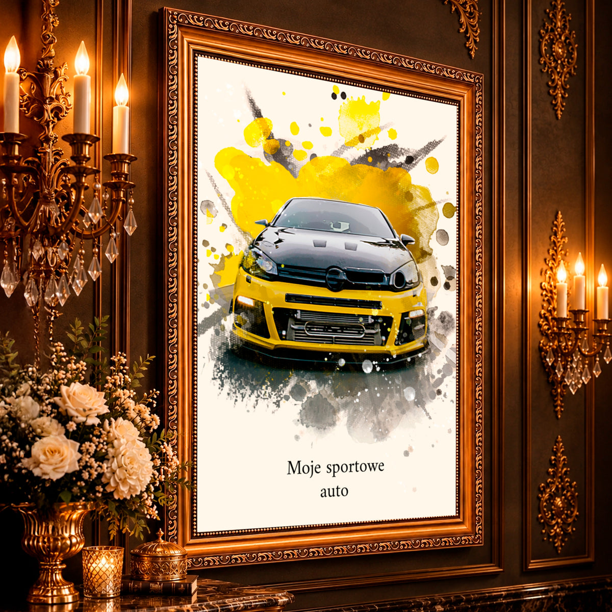 Portret ze zdjęcia na płótnie Sportowe auto — prezent dla kierowcy