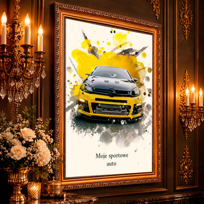 Portret ze zdjęcia na płótnie Sportowe auto — prezent dla kierowcy