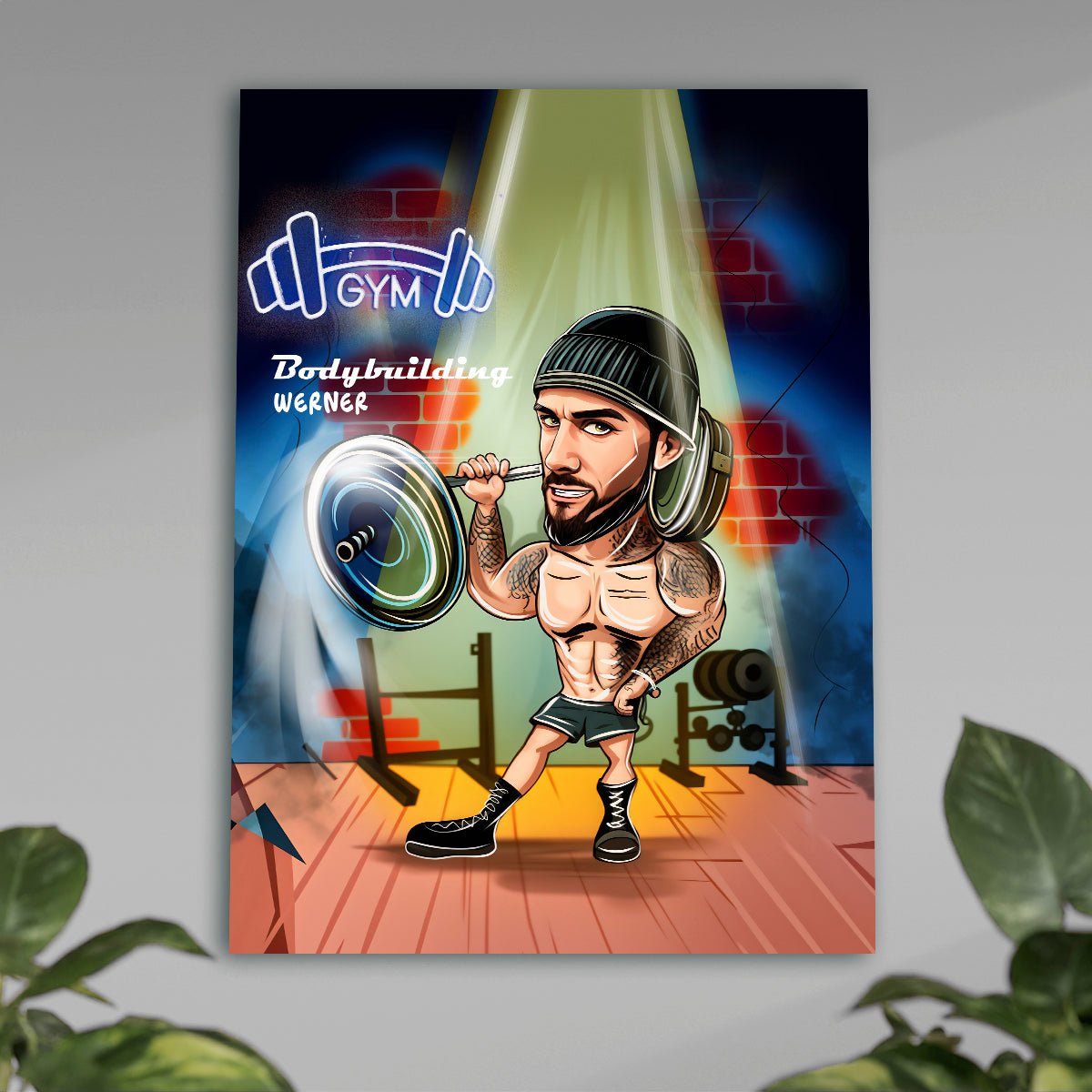 Sportowiec ilustracja - plakat, spersonalizowany prezent dla sportowca - Adamell.pl