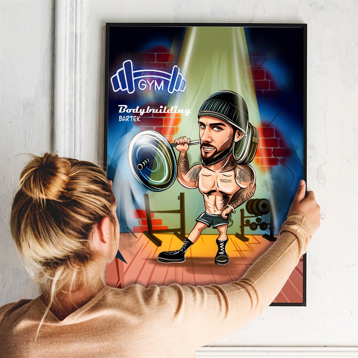 Sportowiec ilustracja - plakat, spersonalizowany prezent dla sportowca - Adamell.pl