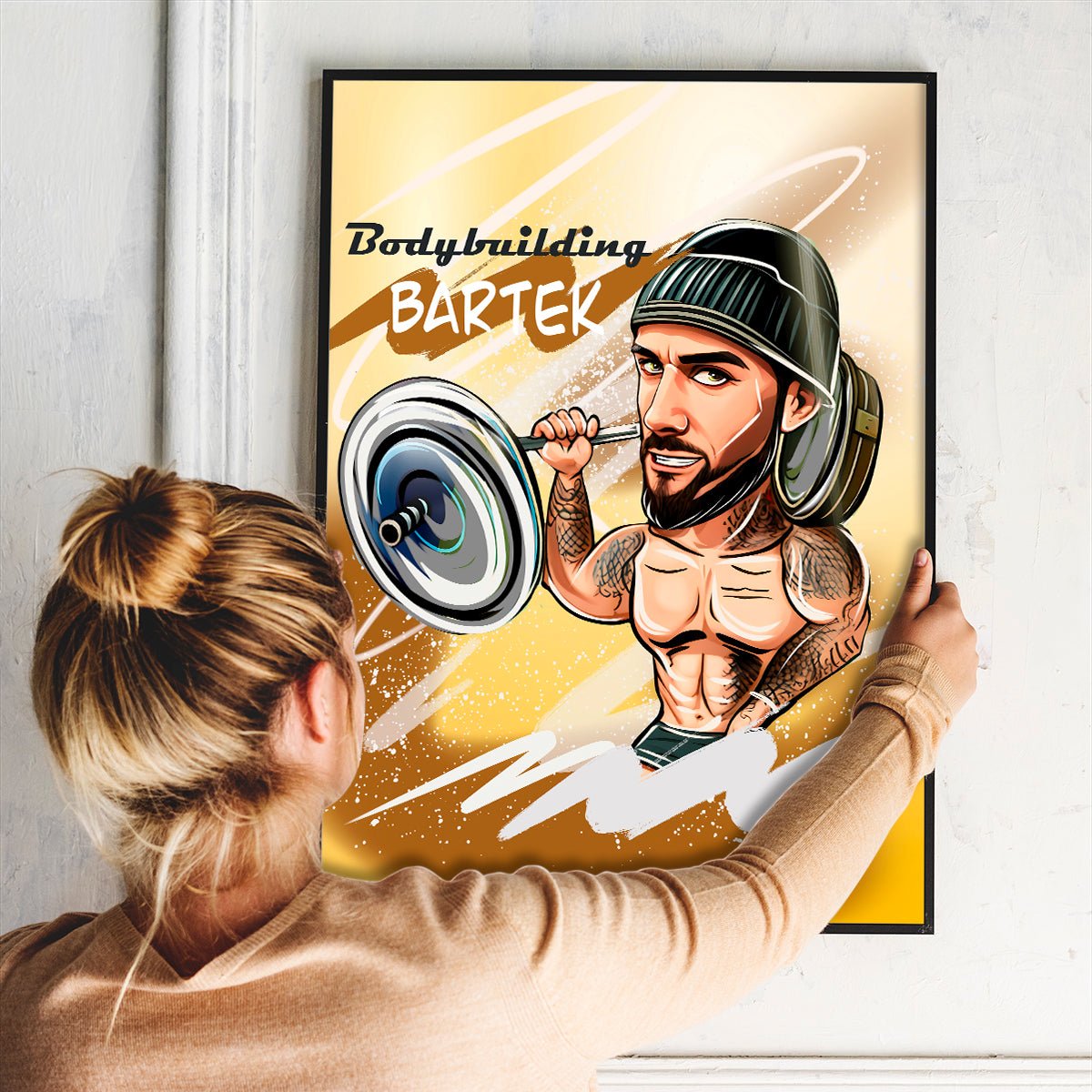 Sportowiec ilustracja - plakat, spersonalizowany prezent dla sportowca - Adamell.pl