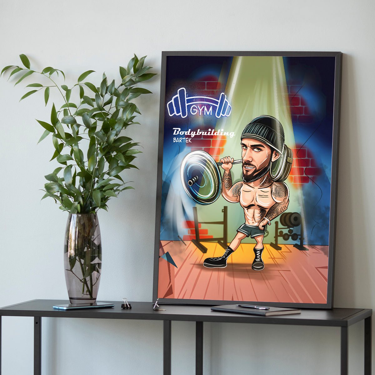 Sportowiec ilustracja - plakat, spersonalizowany prezent dla sportowca - Adamell.pl