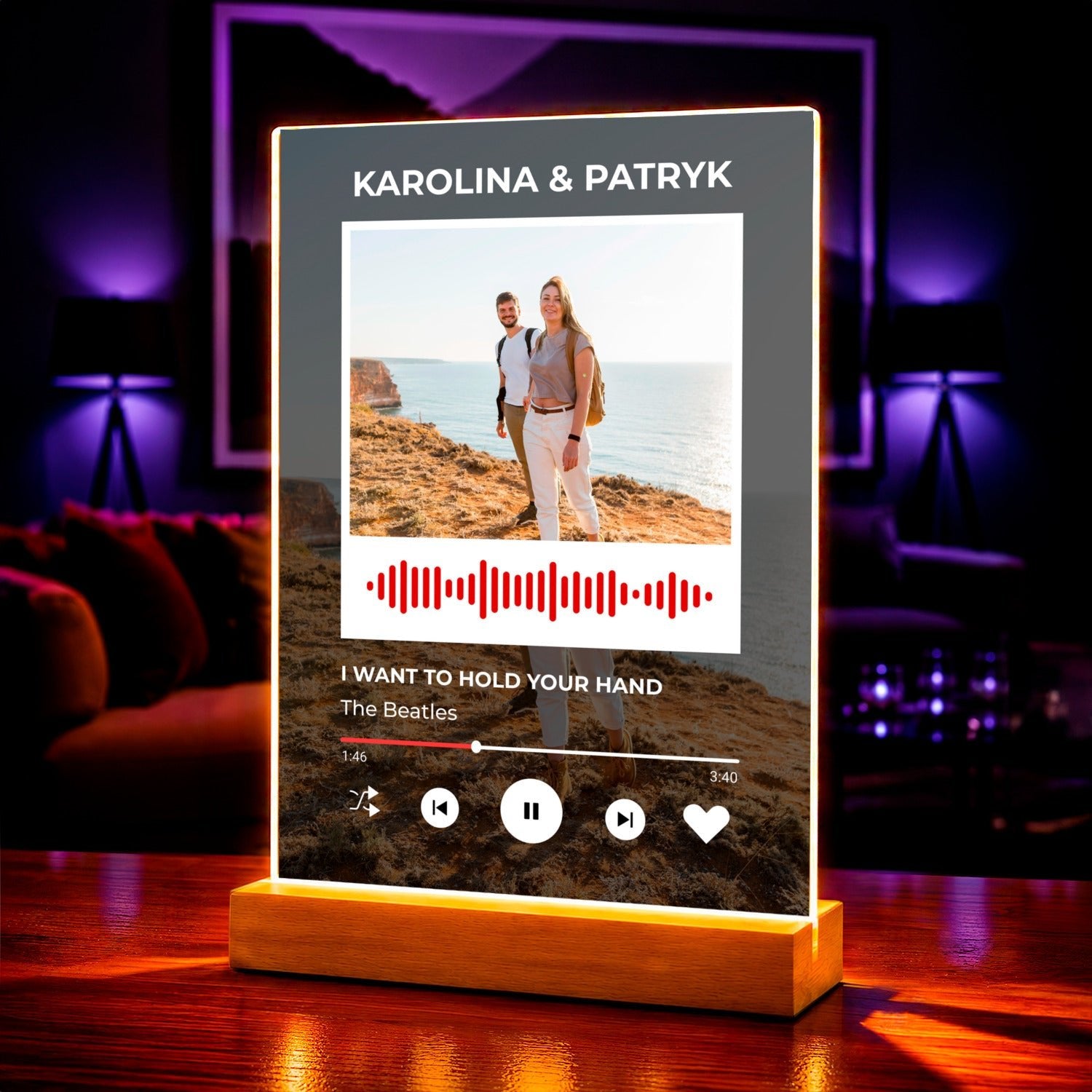 Spotify dla ukochanego - Druk na szkle, spersonalizowany prezent dla niego - Adamell.pl