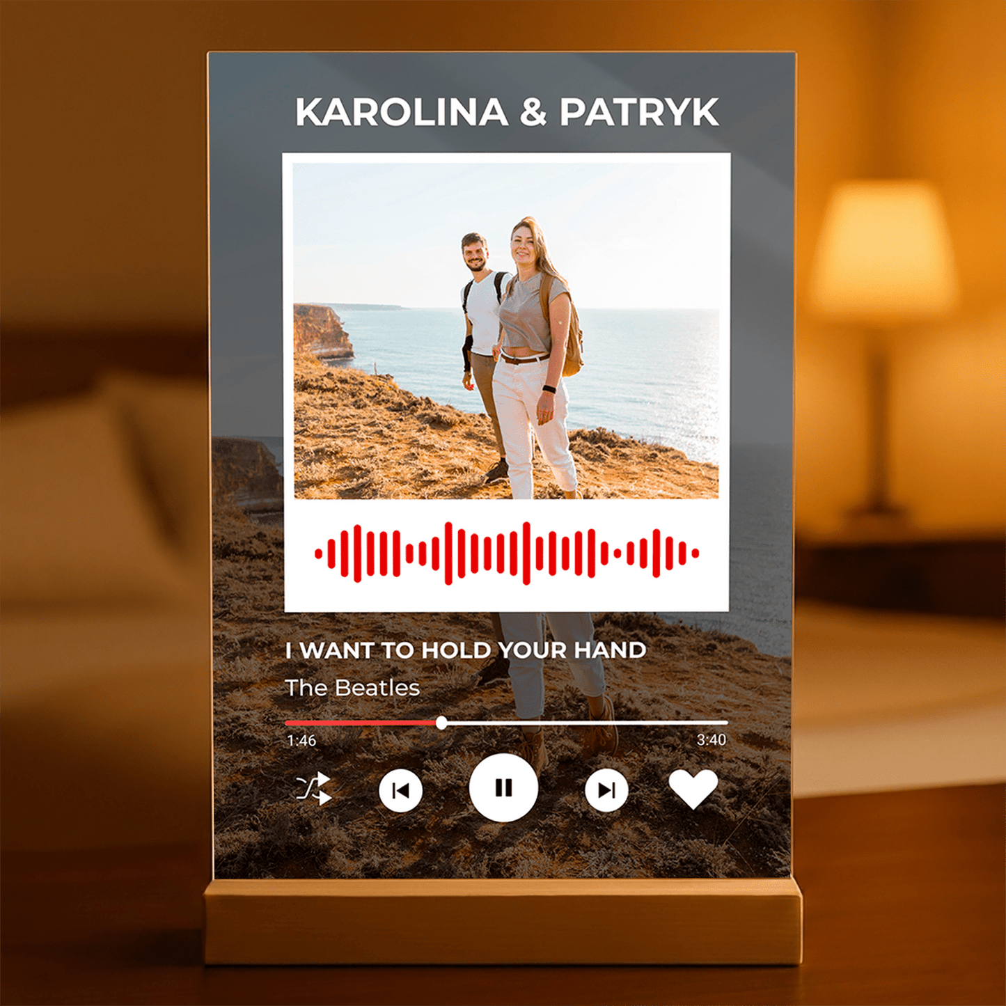 Spotify dla ukochanego - Druk na szkle, spersonalizowany prezent dla niego - Adamell.pl