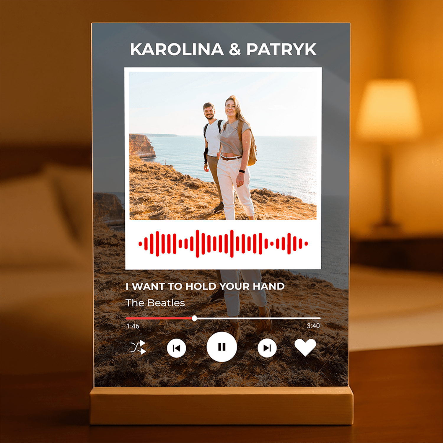 Spotify dla ukochanego - Druk na szkle, spersonalizowany prezent dla niego - Adamell.pl