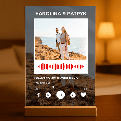 Spotify dla ukochanego - Druk na szkle, spersonalizowany prezent dla niego - Adamell.pl