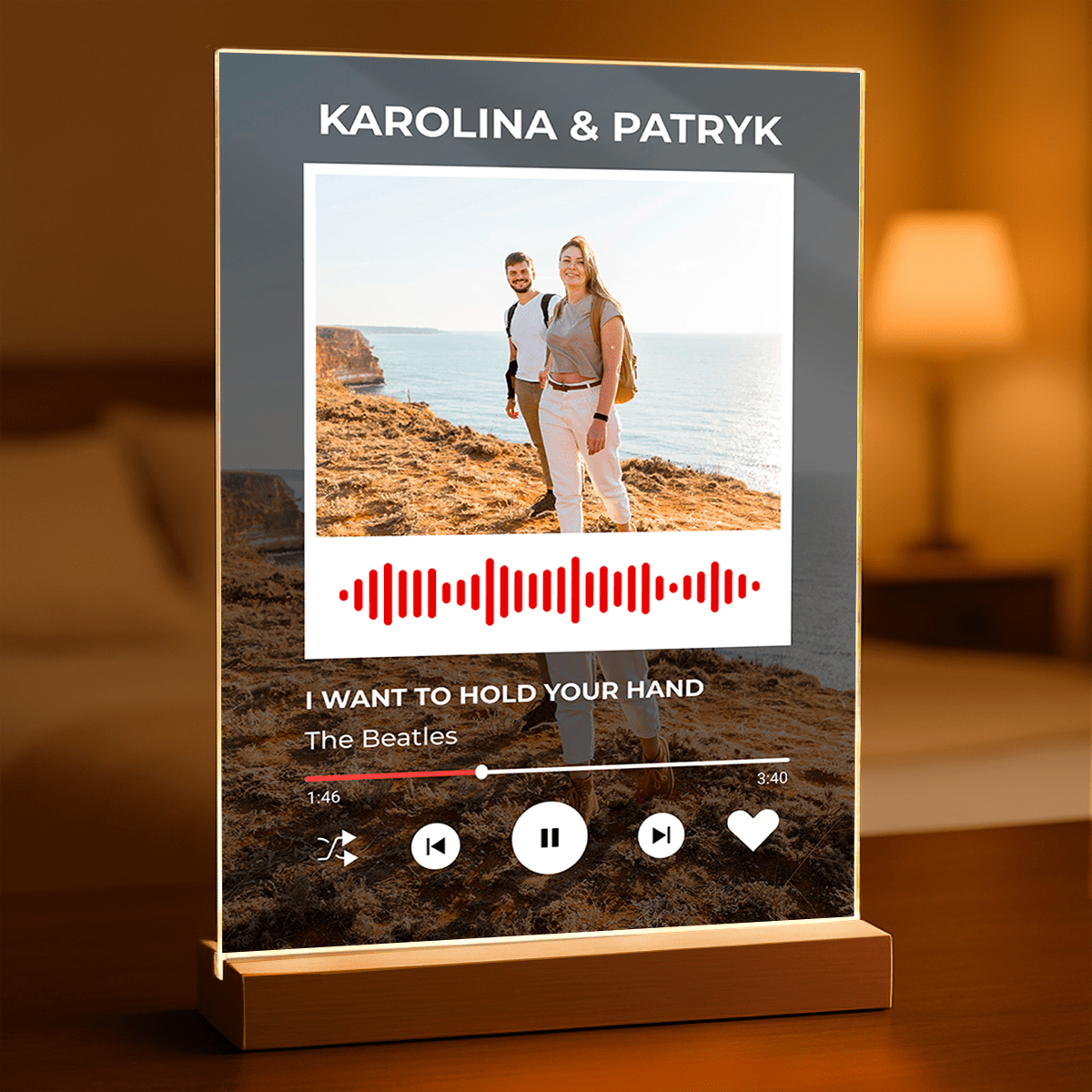Spotify dla ukochanego - Druk na szkle, spersonalizowany prezent dla niego - Adamell.pl