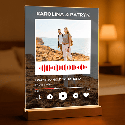 Spotify dla ukochanego - Druk na szkle, spersonalizowany prezent dla niego - Adamell.pl