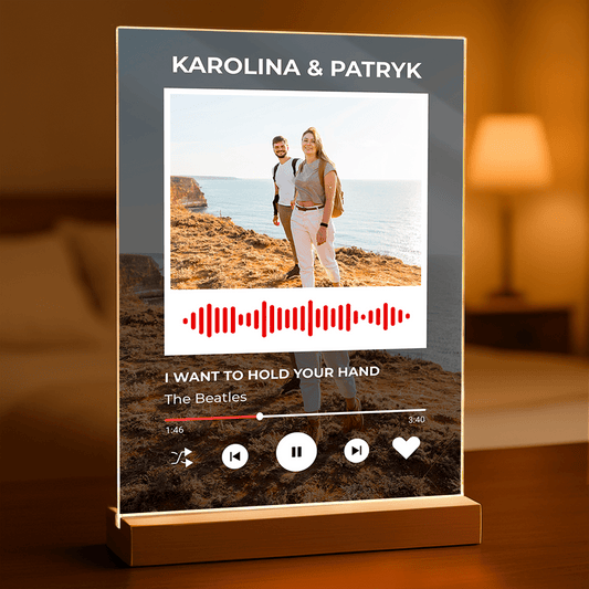 Spotify dla ukochanego - Druk na szkle, spersonalizowany prezent dla niego - Adamell.pl