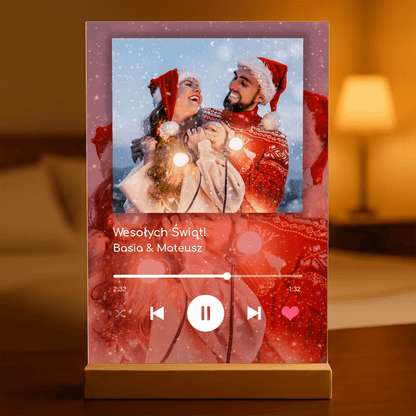 Spotify gwiazdkowe z gradientem - Druk na szkle, spersonalizowany prezent dla pary - Adamell.pl