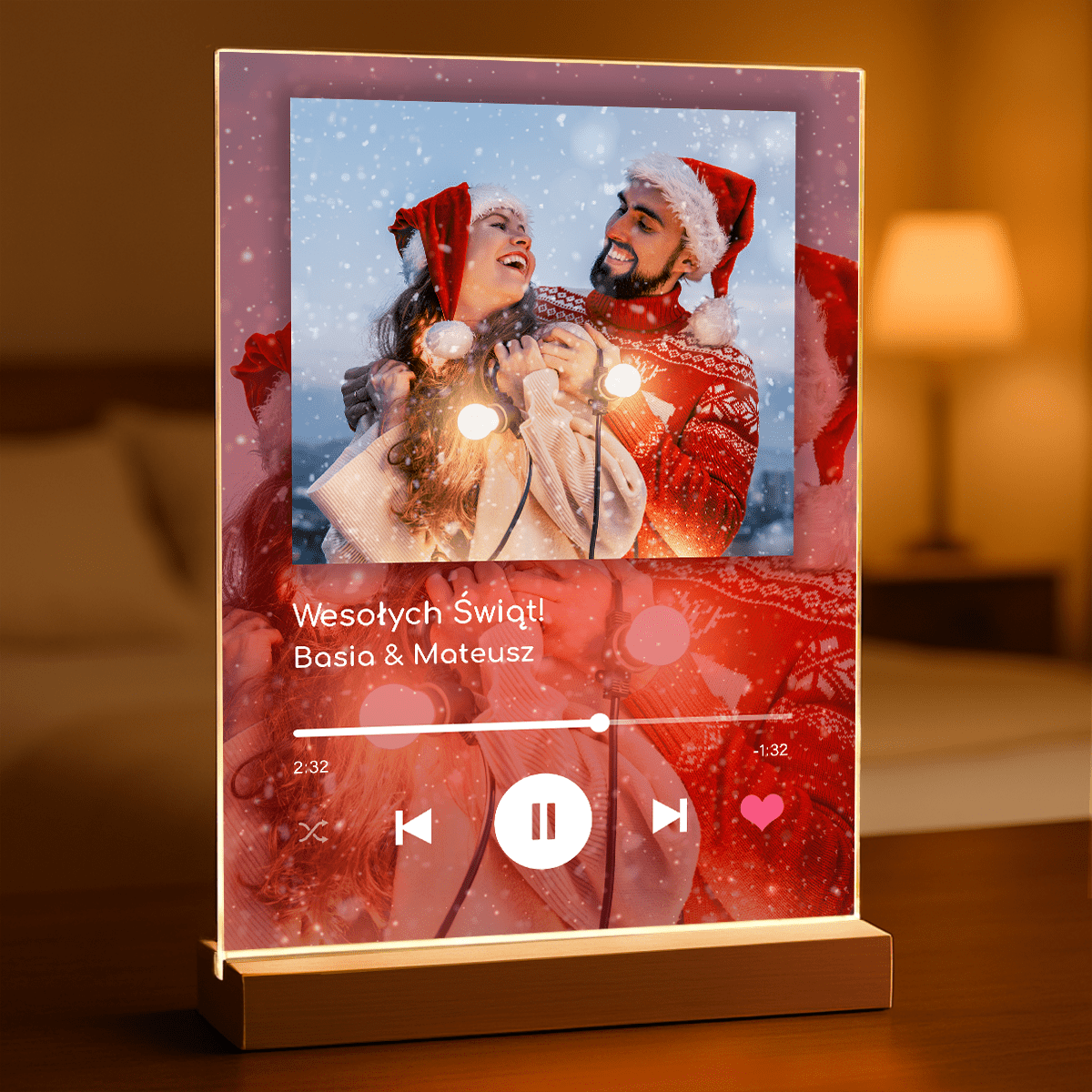 Spotify gwiazdkowe z gradientem - Druk na szkle, spersonalizowany prezent dla pary - Adamell.pl