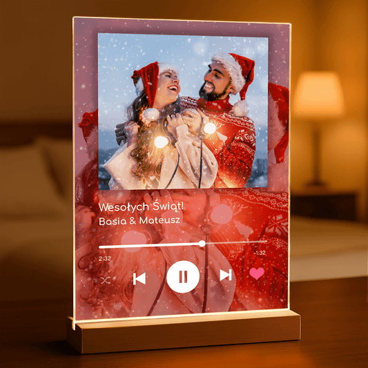Spotify gwiazdkowe z gradientem - Druk na szkle, spersonalizowany prezent dla pary - Adamell.pl