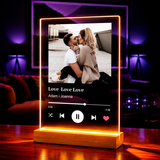 Spotify Love zdjęcie z napisem - Druk na szkle, spersonalizowany prezent