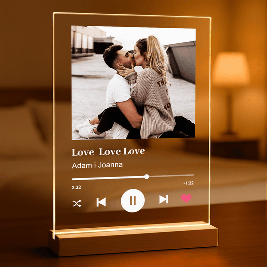 Spotify Love zdjęcie z napisem - Druk na szkle, spersonalizowany prezent - Adamell.pl